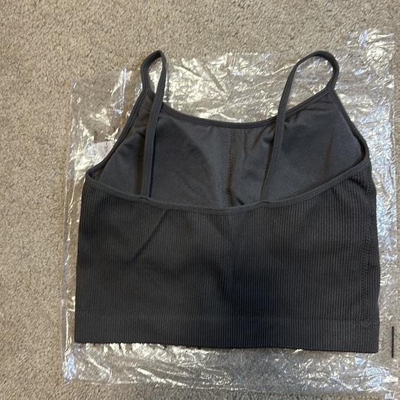 Zenana ash grey ribbed bralette S/M - Picture 5 of 11